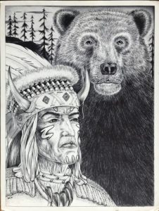 Leonardo Peña, "Native Old Time", 1997, Austin (Texas), cartoncino rigido da disegno (Tex Art), cm 38x50, penna